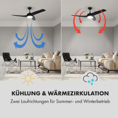 Klarstein Figo Deckenventilator 2-in-1 mit Deckenleuchte Ø 132 cm