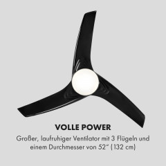 Klarstein Figo Deckenventilator 2-in-1 mit Deckenleuchte Ø 132 cm