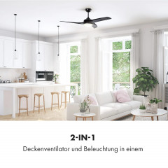 Klarstein Figo Deckenventilator 2-in-1 mit Deckenleuchte Ø 132 cm
