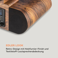 Verticalo SE DAB Retro-Plattenspieler DAB+ UKW-Tuner USB BT AUX holz