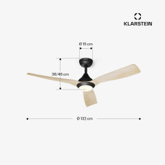Fiji Flow 2-in-1-Deckenventilator 132 cm LED Fernbedienung App-Steuerung 2 Laufrichtungen dimmbar