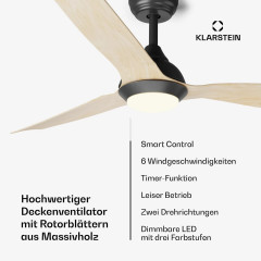 Fiji Flow 2-in-1-Deckenventilator 132 cm LED Fernbedienung App-Steuerung 2 Laufrichtungen dimmbar