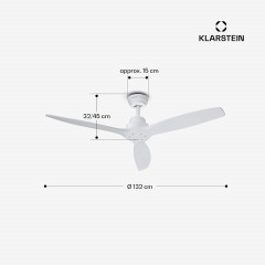 Santa Elena Smart Deckenventilator 52 | 10260m³/h | 6 Geschwindigkeiten | Fernbedienung | Smart