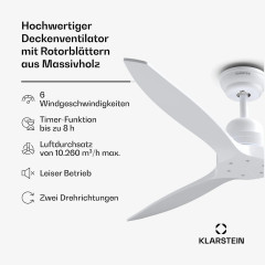 Santa Elena Smart Deckenventilator 52 | 10260m³/h | 6 Geschwindigkeiten | Fernbedienung | Smart