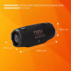 JBL Charge 6 Bluetooth-Lautsprecher, Blau, Wasserfest