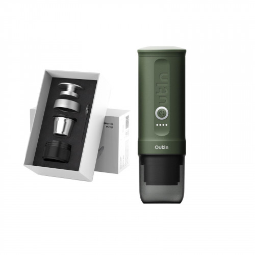 Outin Nano Basket Plus Bundle Tragbare Kaffeemaschine Forest Green