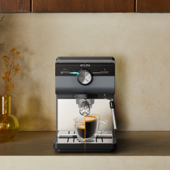 Krups Espressomaschine »XP384G Authentic+, Siebträger« intuitives Bedienfeld, Milch-Aufschäumdüse, 3 Siebeinsätze