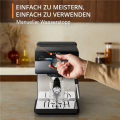 Krups Espressomaschine »XP384G Authentic+, Siebträger« intuitives Bedienfeld, Milch-Aufschäumdüse, 3 Siebeinsätze