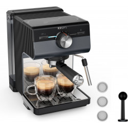 Krups Espressomaschine »XP384G Authentic+, Siebträger« intuitives Bedienfeld, Milch-Aufschäumdüse, 3 Siebeinsätze Krups Espressomaschine »XP384G Authentic+, Siebträger« intuitives Bedienfeld, Milch-Aufschäumdüse, 3 Siebeinsätze