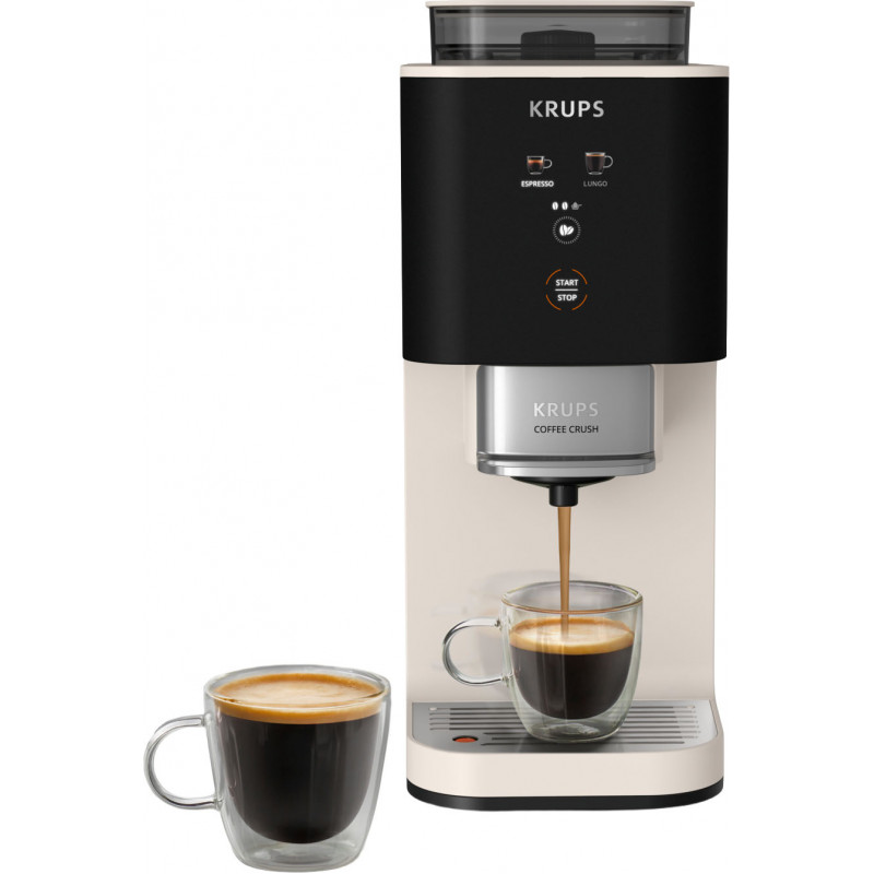 Krups Kaffeevollautomat »Coffee Crush SA4001 für Espresso & Lungo, platzsparend mit 15 cm Breite« frisch gemahlene Bohnen oder vor-gemahlen, einfache Reinigung,
