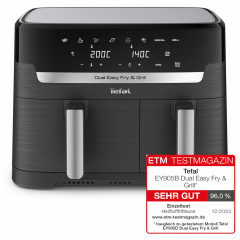Tefal Heißluftfritteuse »Dual Easy Fry & Grill EY905B« 2700 W Doppelkammer, inkl. Grillplatten