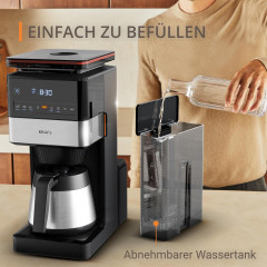 KRUPS KT8428 Grind Aroma XL Kaffeemaschine mit Zeitschaltuhr (Timer) Schwarz/Edelstahl