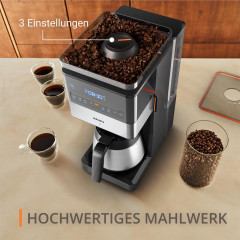 KRUPS KT8428 Grind Aroma XL Kaffeemaschine mit Zeitschaltuhr (Timer) Schwarz/Edelstahl