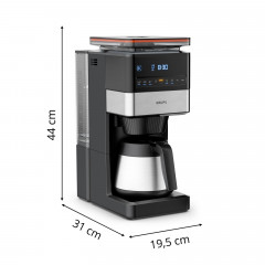 KRUPS KT8428 Grind Aroma XL Kaffeemaschine mit Zeitschaltuhr (Timer) Schwarz/Edelstahl