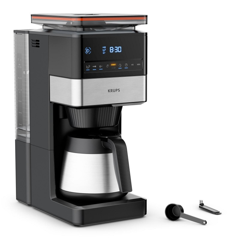KRUPS KT8428 Grind Aroma XL Kaffeemaschine mit Zeitschaltuhr (Timer) Schwarz/Edelstahl