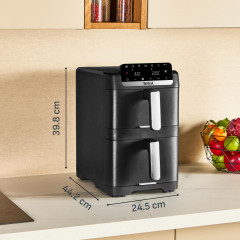 TEFAL EY7568 Easy Fry Crispy Stack Doppelkammer- Heißluftfritteuse