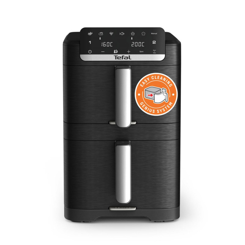 TEFAL EY7568 Easy Fry Crispy Stack Doppelkammer- Heißluftfritteuse