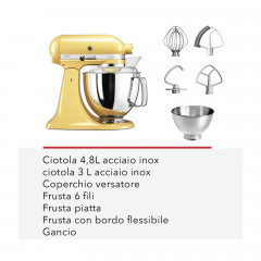 KITCHENAID 5KSM175PSEVB ARTISAN VELVET BLUE Küchenmaschine Vintage Blue (Rührschüsselkapazität: 4,8 l, 300 Watt)