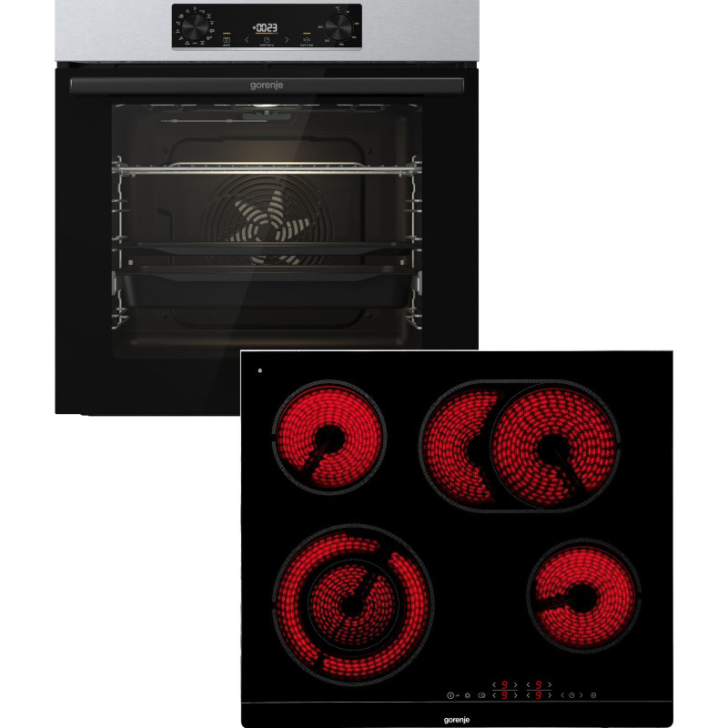GORENJE Backofen-Set »BOSB737OTX« mit 1-fach-Teleskopauszug Aqua Clean Pizzafunktion mit 300 °C – perfekt für Pizza, Focaccia und mehr!