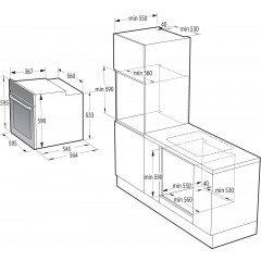 GORENJE BSA6747A04BGWI, Backofen (Einbaugerät, 77 l, 595 mm breit), Dampfgarfunktion
