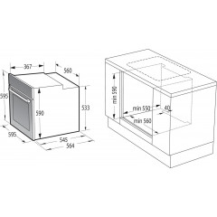 GORENJE STEEL SET 4 (BCS6737E06X+ECD634X), Einbauherdset (Glaskeramik-Kochfeld, A, 77 l)