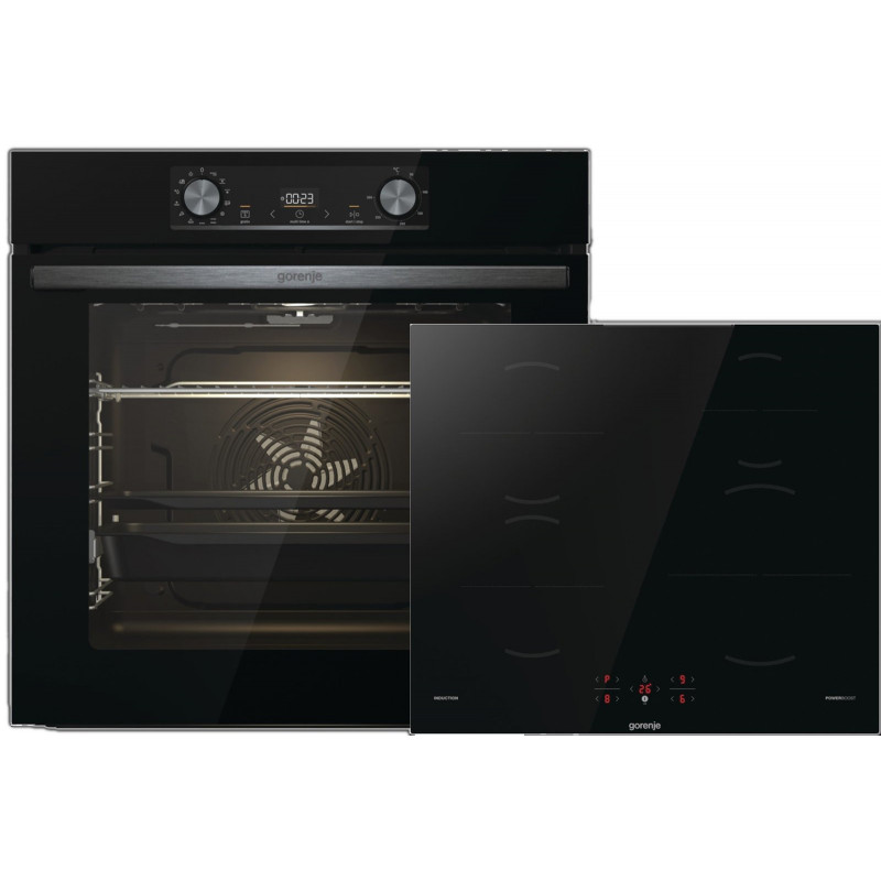 GORENJE BLACK INDUCTION SET 2 (BOS6737E06BG+GI6401BSC), Backofenset (Induktion, A, 77 l)