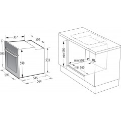 GORENJE BLACK SET 5 INDUCTION (BCIX6737E05BG+GI6400BXDE), Einbauherdset (Induktionskochfeld, A, 77 l)