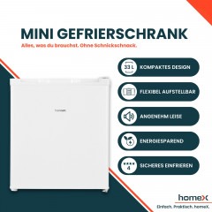 HOMEX FM1015-W Gefrierschrank (E, 510 mm hoch)