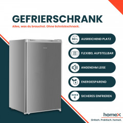 HOMEX FS1016-S Gefrierschrank (E, 850 mm hoch)