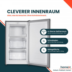 HOMEX FS1016-S Gefrierschrank (E, 850 mm hoch)