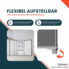 HOMEX FS1016-S Gefrierschrank (E, 850 mm hoch)
