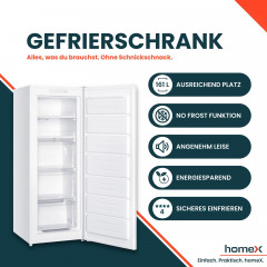 HOMEX FSN1611E-W Gefrierschrank (E, 1430 mm hoch)