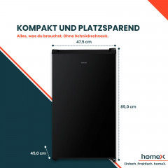 HOMEX FS1016-B Gefrierschrank (E, 85,0 cm hoch)