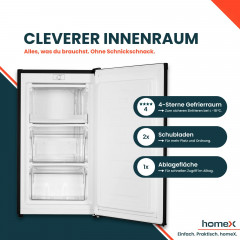 HOMEX FS1016-B Gefrierschrank (E, 85,0 cm hoch)