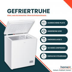 HOMEX FT1421-W Gefriertruhe (E, 850 mm hoch)