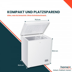 HOMEX FT1421-W Gefriertruhe (E, 850 mm hoch)