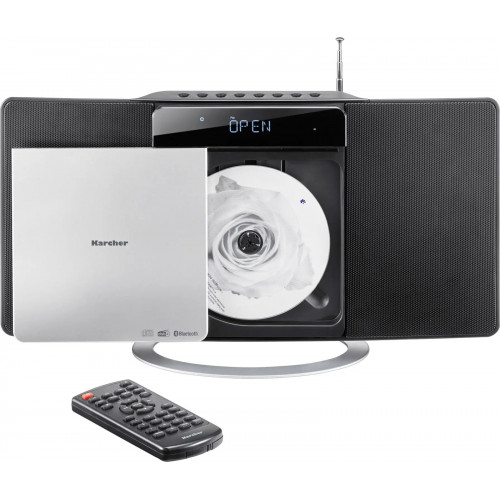Karcher MC 6580D Stereoanlage CD, UKW, DAB+, USB, AUX, Bluetooth®, Inkl. Fernbedienung 2 x 5 W Schwarz, Silber