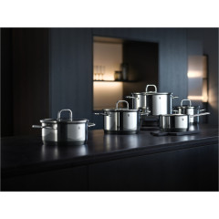 WMF Topf-Set »Inspiration Induktion, Kochtopf Set mit Glasdeckel« Set, 3x Fleischtöpfe Ø 16/20/24 cm, 1x Stieltopf Ø 16 cm, 7 Stk. tlg. Cromargan® Edelstahl Rostfrei 18/10