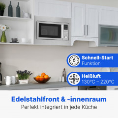 BOMANN MWG 2216 H EB 25L, Mikrowelle (900 Watt, 25 l Garraum-Volumen, Grillfunktion, Heißluftfunktion)