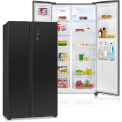 BOMANN SBS 7344 SIX 90CM E 442L Side-by-Side (E, 1770 mm hoch, Schwarz/Inox)