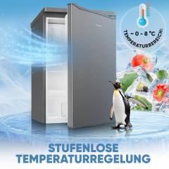 BOMANN KS 7251 INOX-LOOK 55CM C 109L Kühlschrank mit Gefrierfach (C, 850 mm hoch, Edelstahl Optik)