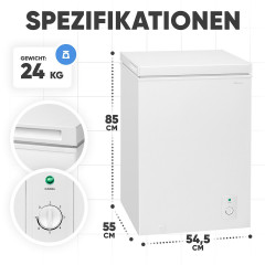 BOMANN GT 7355 WEISS 54,5CM D 100L Gefriertruhe (D, 850 mm hoch)