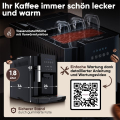 PROFI COOK PC-KAV 1281 KAFFEEVOLLAUTOMAT TOUCH SCHWARZ Kaffeevollautomat Schwarz