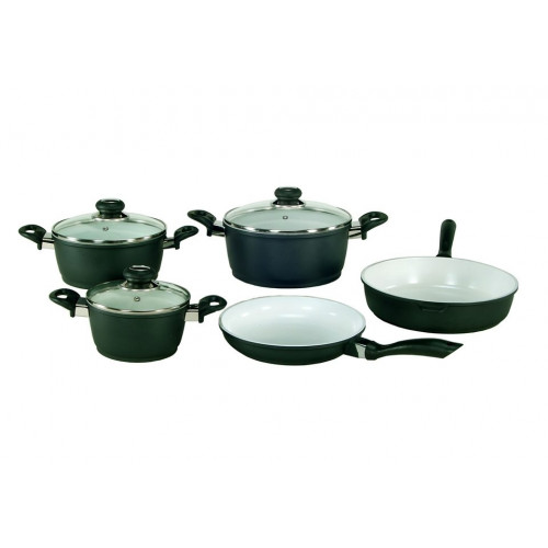 Krüger Topf-Set »Oslo« Set, Fleischtopf 16/20/24 cm, Schmorpfanne 28 cm,Bratpfanne 24 cm, 8 Stk. tlg. Keramik