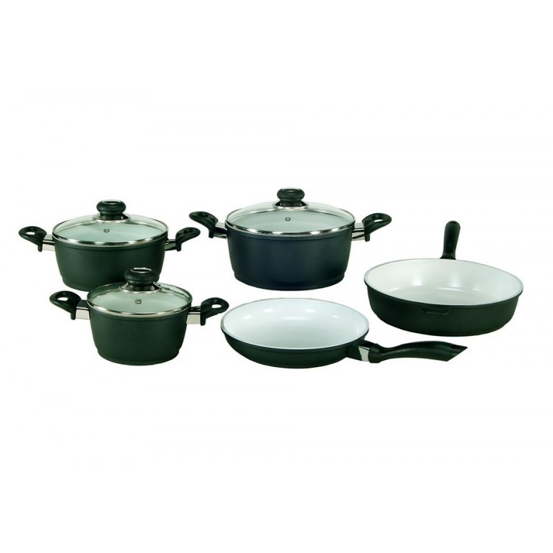 Krüger Topf-Set »Oslo« Set, Fleischtopf 16/20/24 cm, Schmorpfanne 28 cm,Bratpfanne 24 cm, 8 Stk. tlg. Keramik