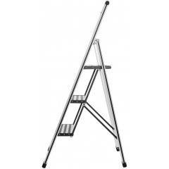 WENKO Trittleiter »Modell Alu-Design« 2 Stk. tlg. stabile Klapptritt Leiter, rutschsicher, bis 150 kg, mit Leiternhalter