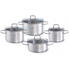 Fissler Topf-Set »Viseo Topf-Set« Set, 1x Bratentopf 20 cm, je 1x Kochtopf 16/20/24 cm, 8 Stk. tlg. Edelstahl 18/10