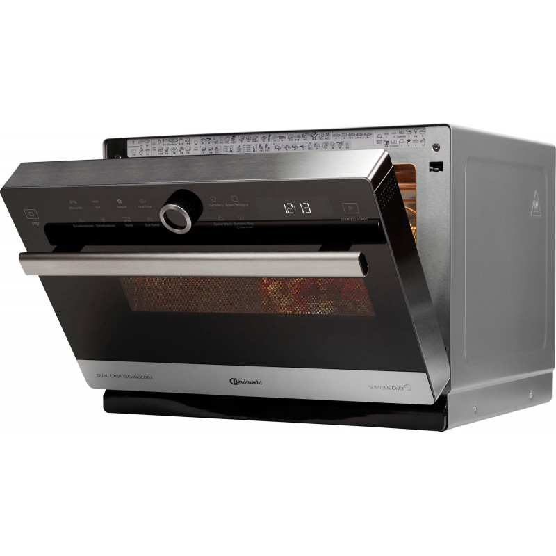 BAUKNECHT Mikrowelle »MW 3391 SX« Dampfgarfunktion | Grill und Heißluft 900 W Dampfgaren, Grill, Heißluft und Crisp für schnelle knusprige Pizza