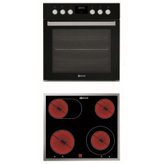 BAUKNECHT HEKO BLACK 500 P, Einbauherdset (Elektro-Kochfeld herdgebunden, A+, 65 l)