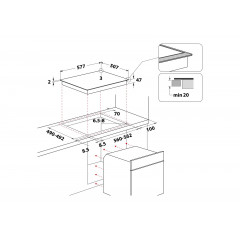 BAUKNECHT HEKO BLACK 500 P, Einbauherdset (Elektro-Kochfeld herdgebunden, A+, 65 l)